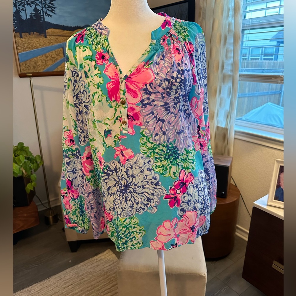 Lilly Pulitzer Elsa EUC Size Medium Aqua Floral